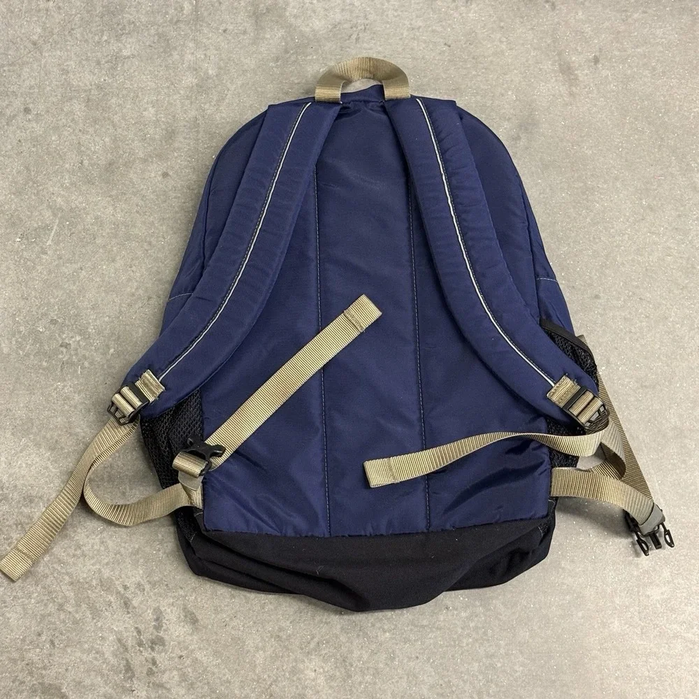 Y2K L.L. Bean Backpack Dinosaur Travel Book Gym Reflective Embroidered Blue Rare